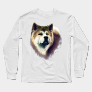 Akita Inu Watercolor Dog Long Sleeve T-Shirt